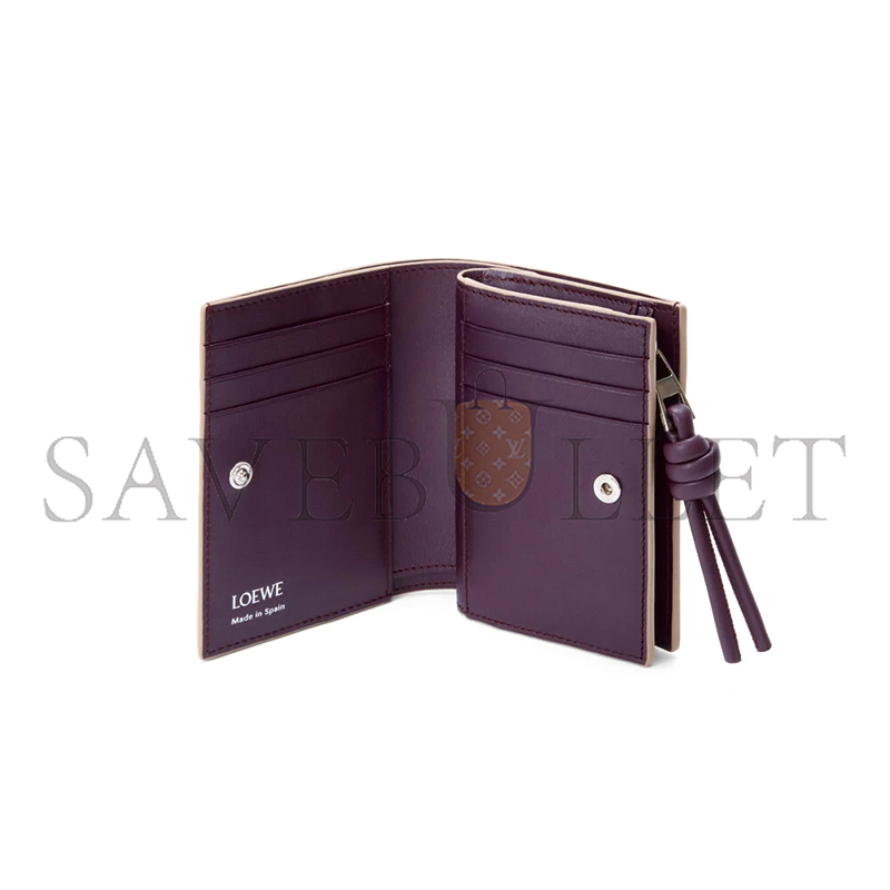 LOEWE KNOT COMPACT WALLET IN SHINY NAPPA CALFSKIN CEM1NCWX01 (11.4*8.5*3cm)